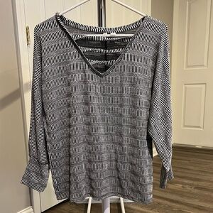 Cato Black and White Patterned Blouse